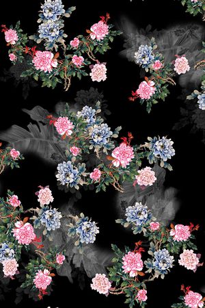 中国风旗袍香云纱印花华亿平台图片