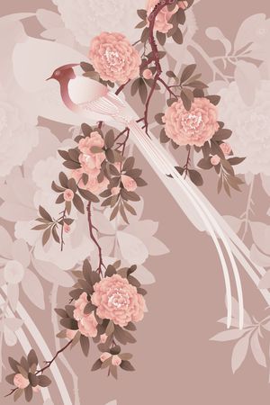 花鸟印花华亿平台图片