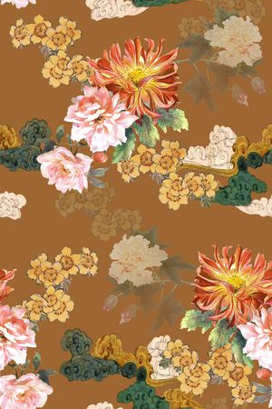 花卉印花华亿平台图片