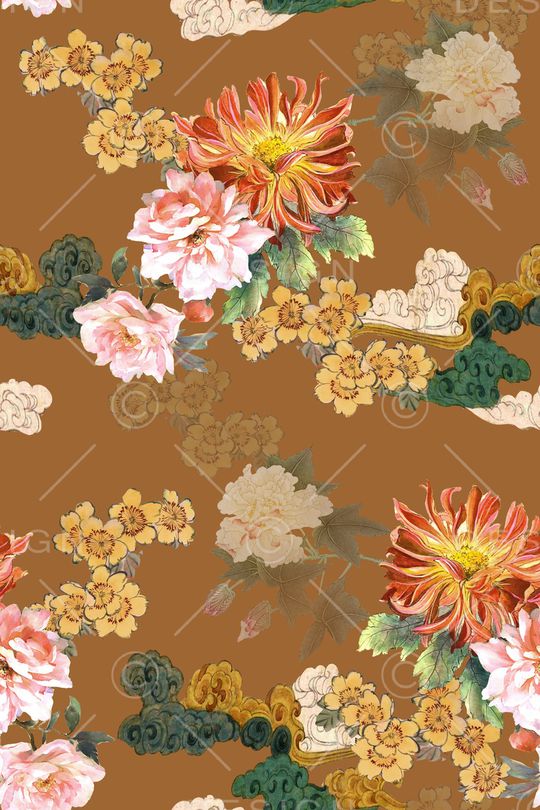 花卉印花华亿平台图片