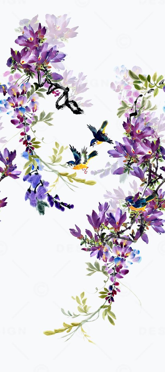 花鸟印花华亿平台图片