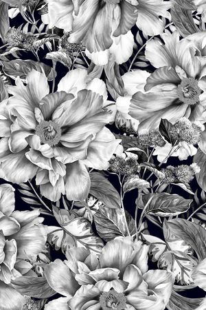 灰色花印花华亿平台图片