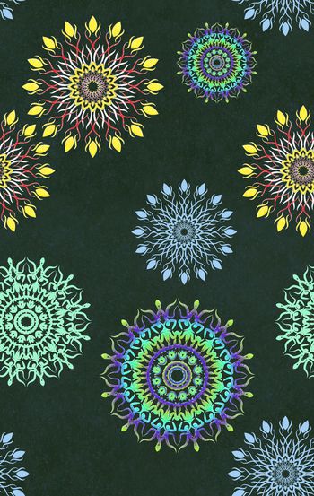 民族花卉印花华亿平台图片