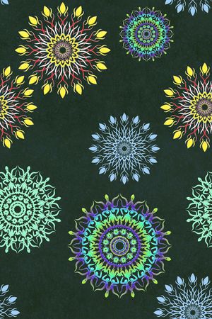 民族花卉印花华亿平台图片