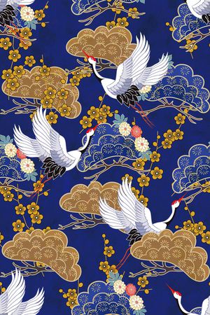 仙鹤印花华亿平台图片