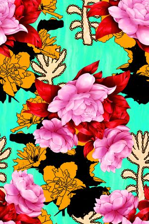 花卉印花华亿平台图片