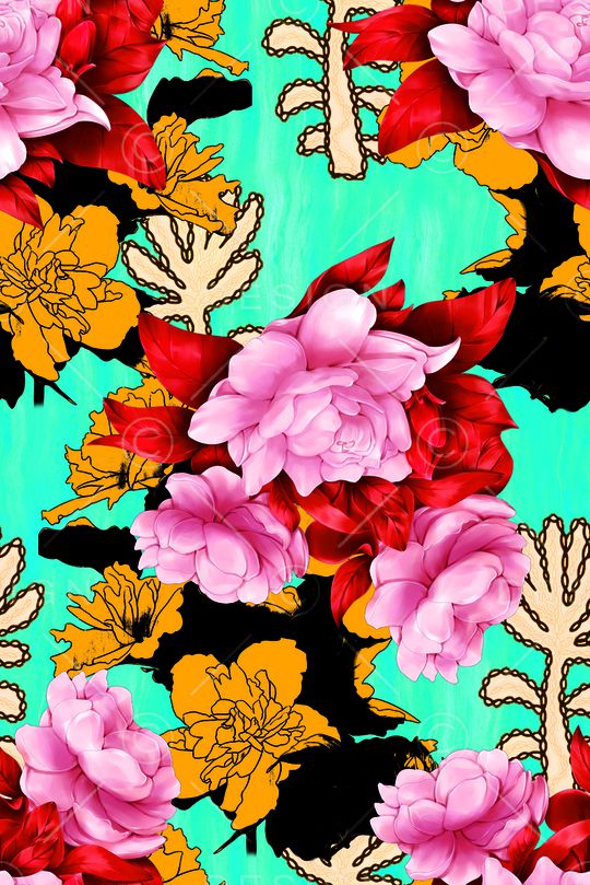 花卉印花华亿平台图片