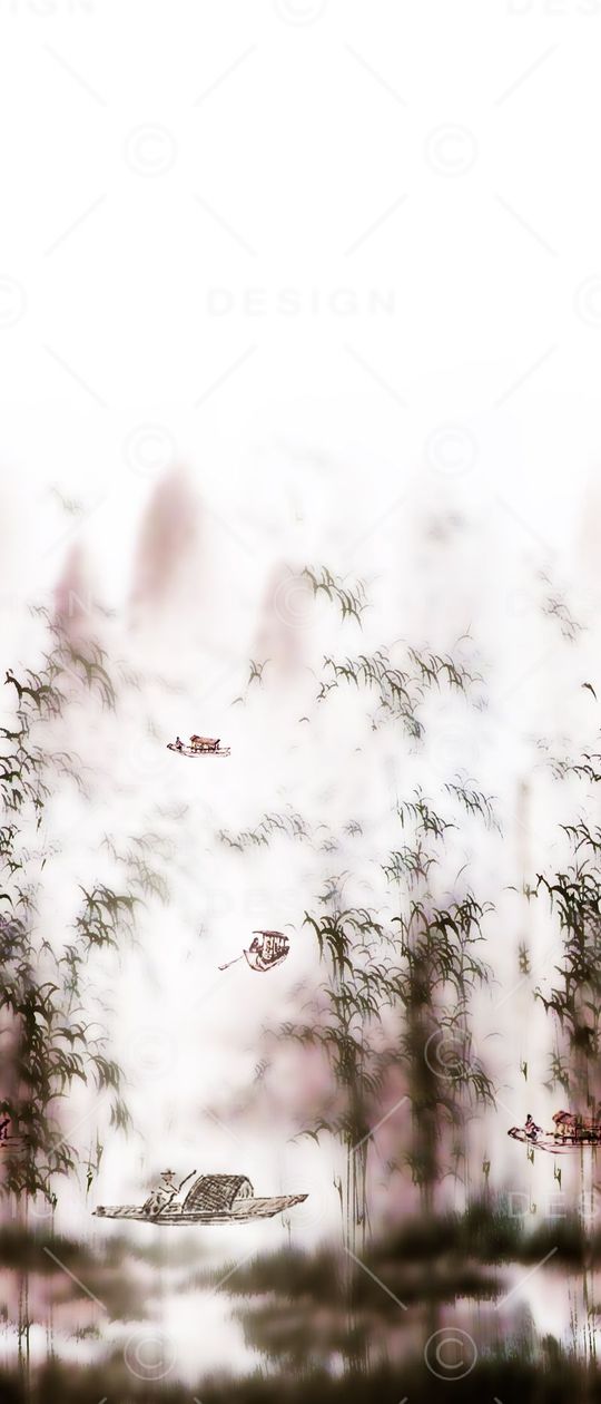 水墨印花华亿平台图片