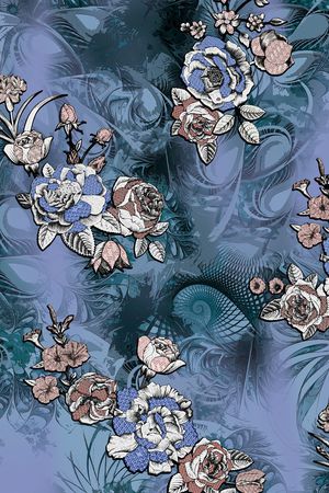 花卉印花华亿平台图片