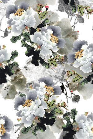 水墨风印花华亿平台图片