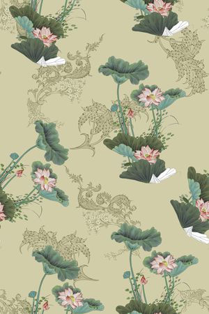 荷花印花华亿平台图片