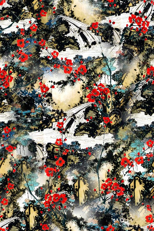 花卉印花华亿平台图片