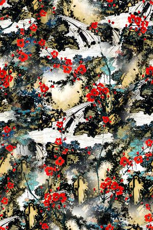 花卉印花华亿平台图片