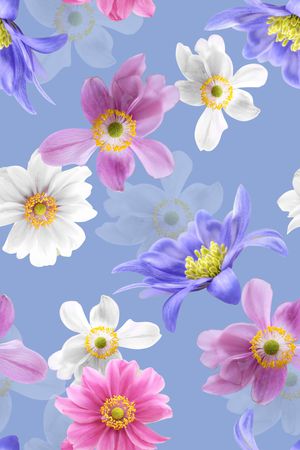 清爽底花卉印花华亿平台图片