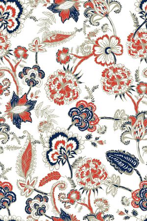 民族花卉印花华亿平台图片