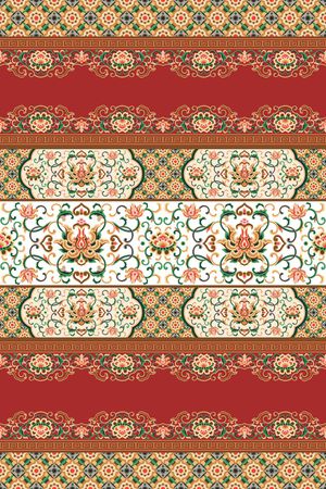 民族花卉印花华亿平台图片