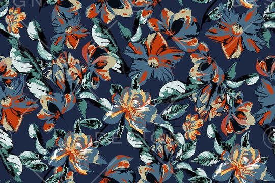 彩底花卉印花华亿平台图片