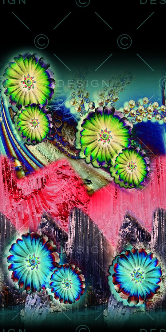 连衣裙印花华亿平台图片