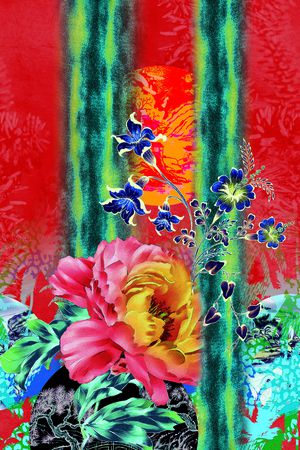 连衣裙印花华亿平台图片