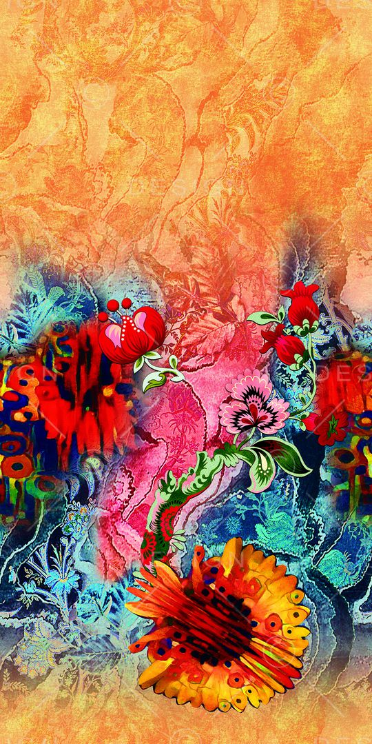 连衣裙印花华亿平台图片