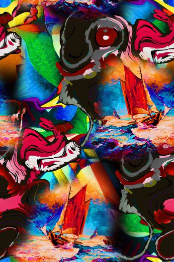 几何印花华亿平台图片