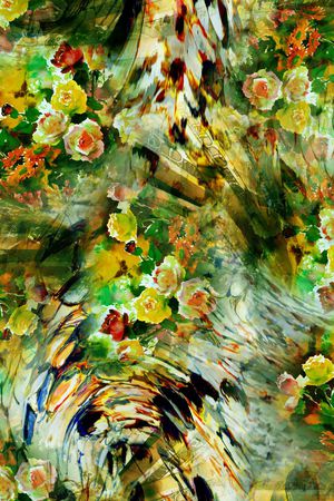 水彩花卉印花华亿平台图片