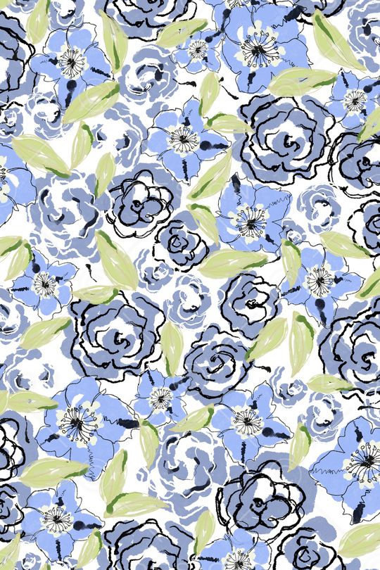 蓝色印花华亿平台图片