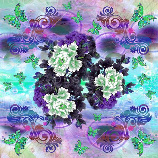 牡丹印花华亿平台图片