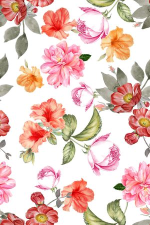 清爽底花卉印花华亿平台图片