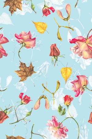 清爽底花卉印花华亿平台图片