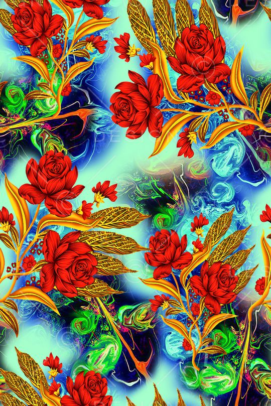 绿植树叶印花华亿平台图片