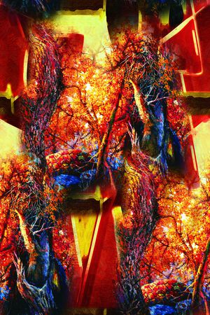 绿植树叶印花华亿平台图片