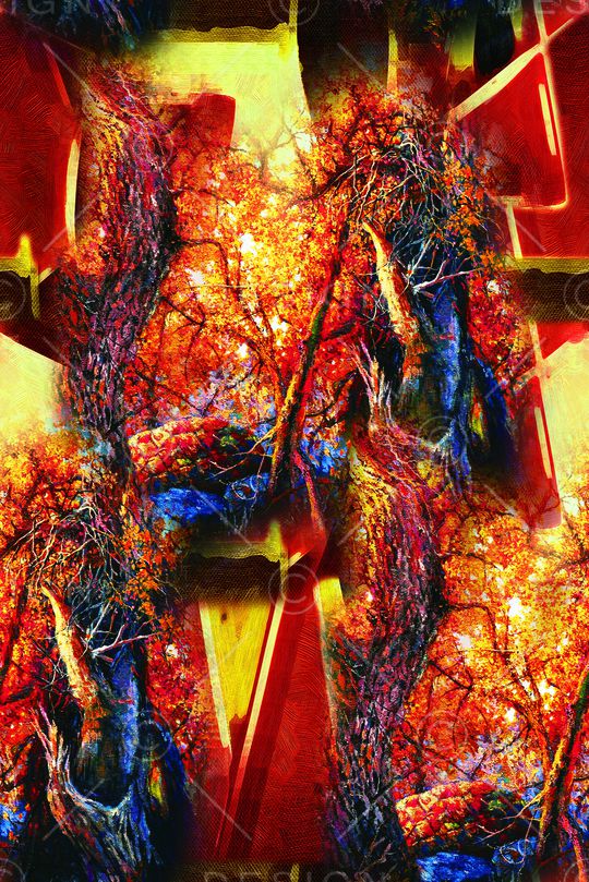 绿植树叶印花华亿平台图片