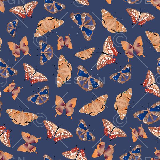 花卉蝴蝶印花华亿平台图片