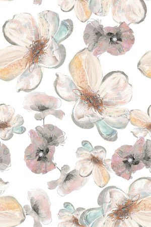 清爽底花卉印花华亿平台图片