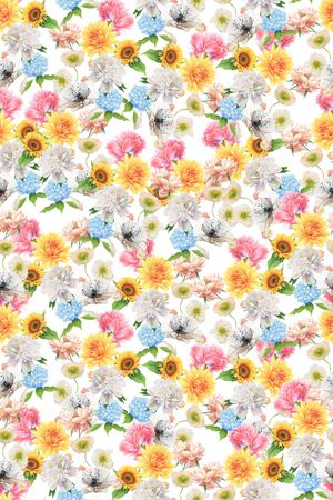 清爽底花卉印花华亿平台图片