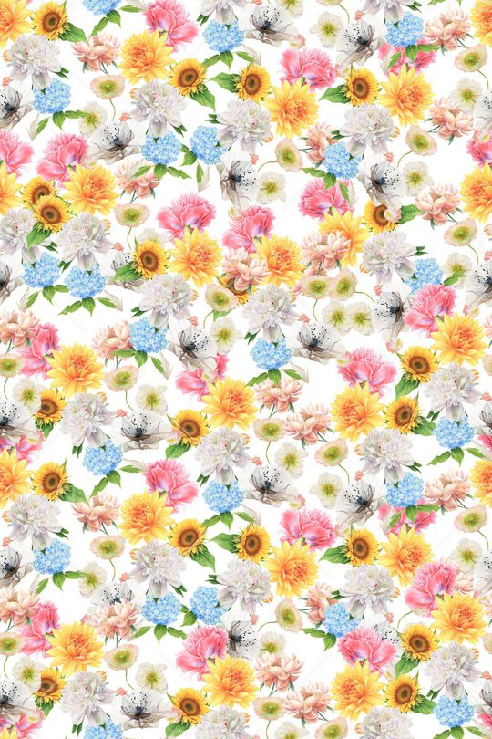 清爽底花卉印花华亿平台图片