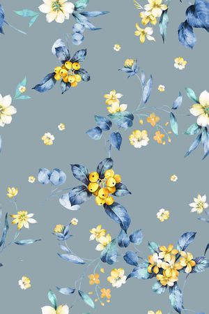 清爽底花卉印花华亿平台图片