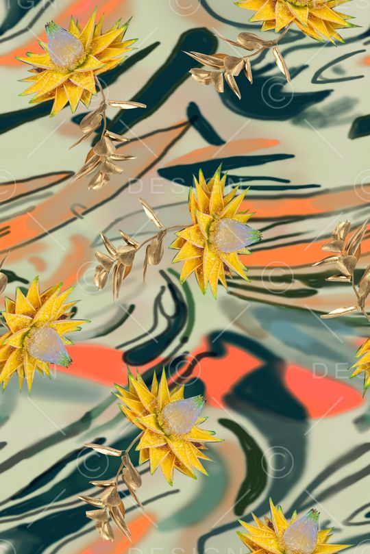 绿植树叶印花华亿平台图片