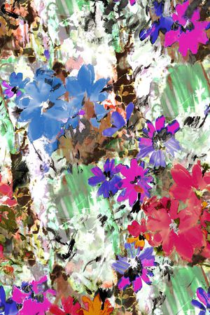 写意花卉印花华亿平台图片