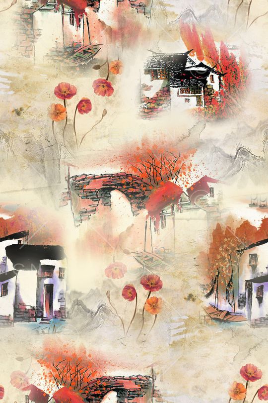 复古印花华亿平台图片