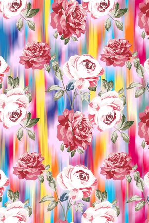 玫瑰花印花华亿平台图片