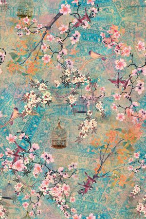 花鸟印花华亿平台图片