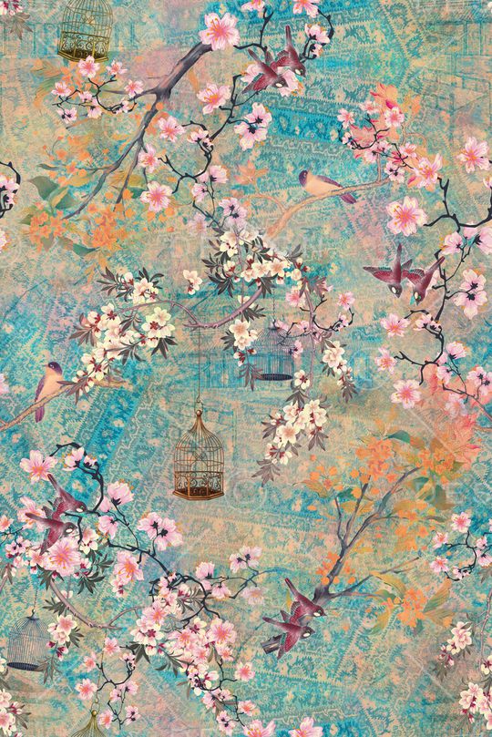 花鸟印花华亿平台图片