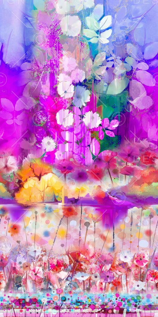 手绘花卉印花华亿平台图片