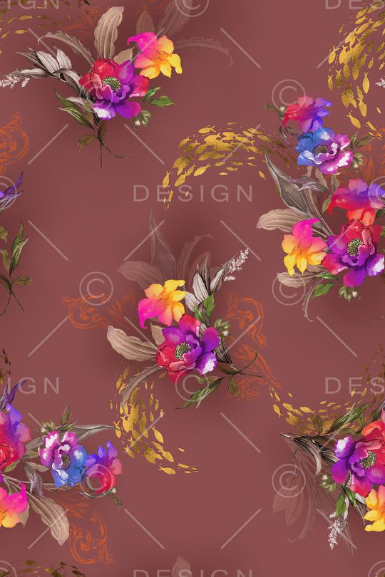 花卉印花华亿平台图片