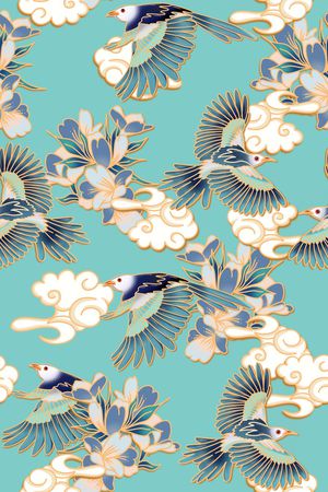 喜鹊印花华亿平台图片