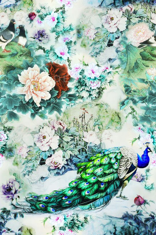 孔雀印花华亿平台图片