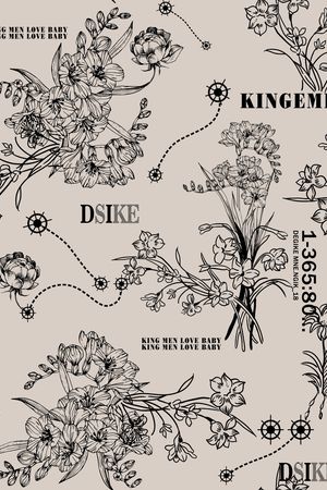 抽象花卉印花华亿平台图片