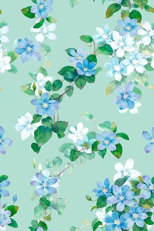 清爽底花卉印花华亿平台图片